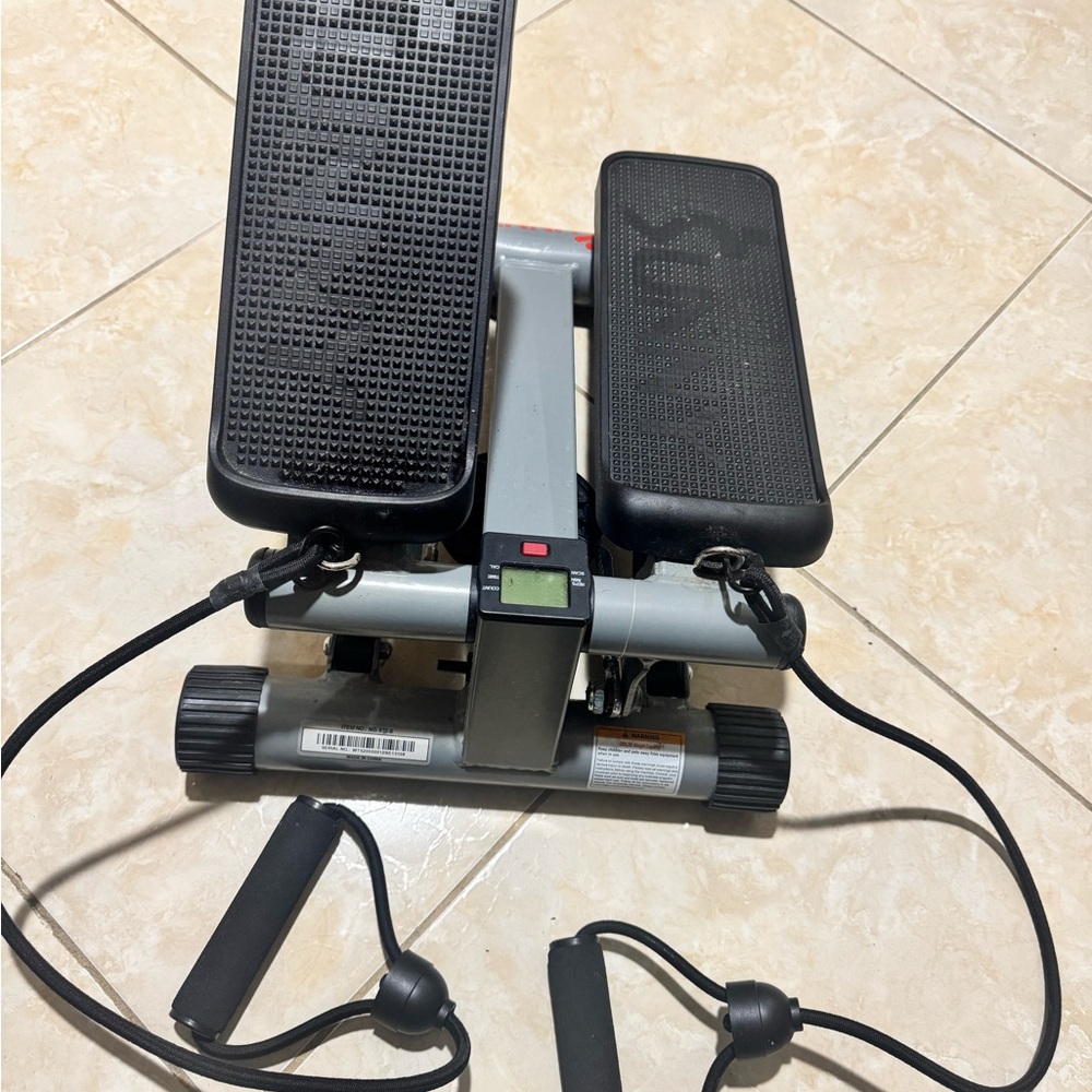 Sunny Health & Fitness Mini Stepper w/ Resistance Bands - Black/Gray